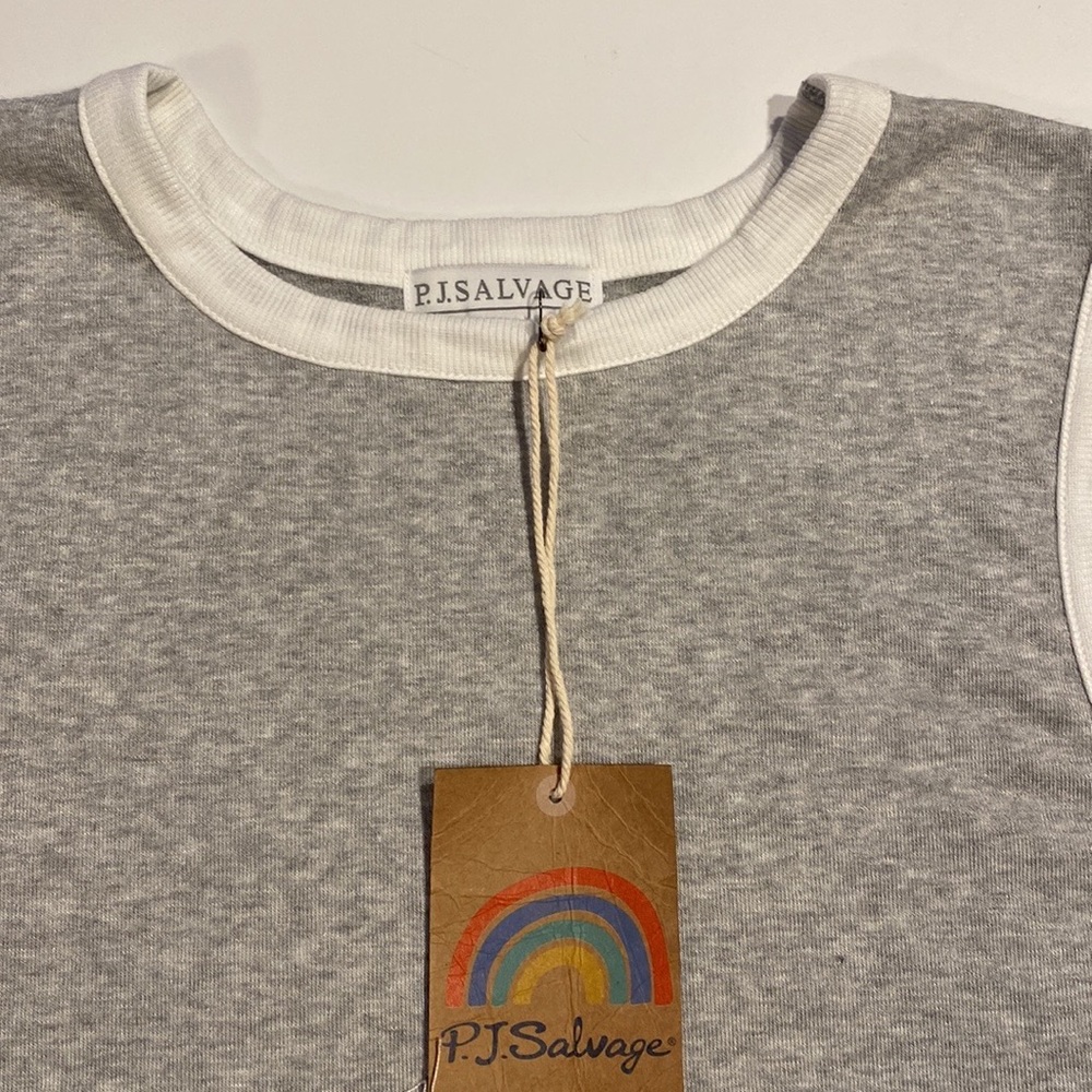 PJ Salvage Medium Heather Gray Tank Top Crew Neck PJ Top New D31e - Picture 7 of 14
